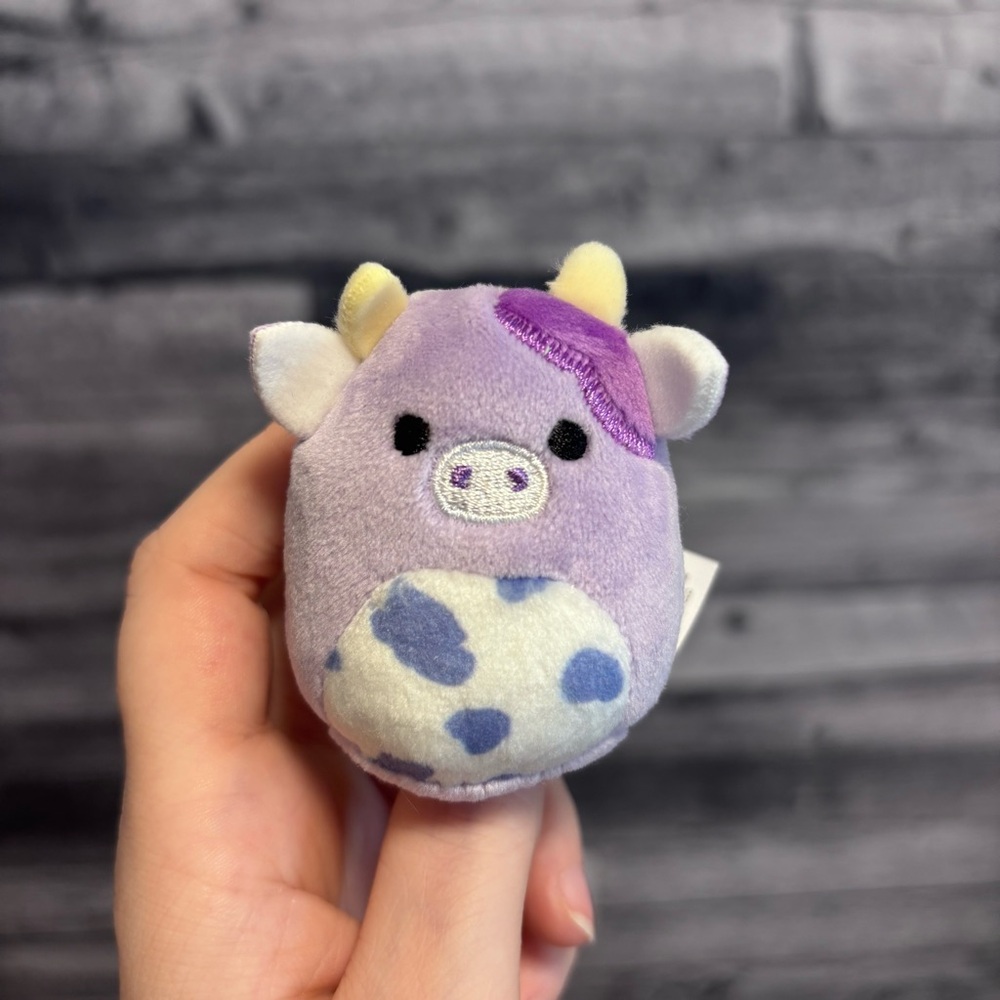 Squishmallows Rare Bubba Purple Cow 2” Squishville Plush Toy